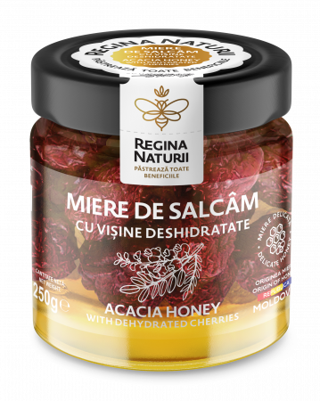 Miere - Miere de Salcâm cu Vișine Deshidratate – Regina Naturii