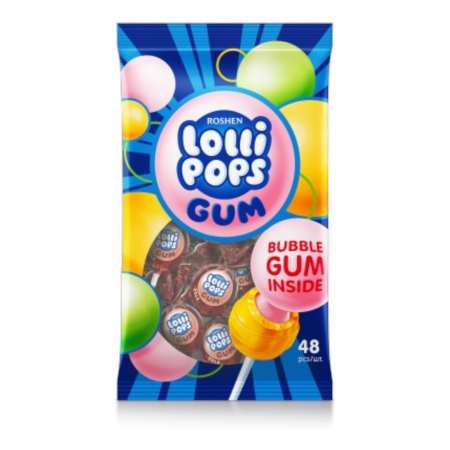 Bomboane - Acadele cu gumă LOLLIPOPS COLA GUM aromă de cola 0.92kg