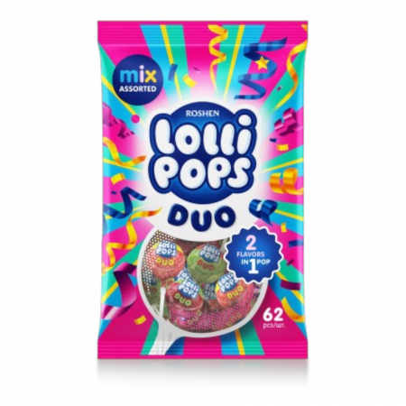 Bomboane - Acadele cu gumă LOLLIPOPS GUM FRIUT MIX 0.92kg
