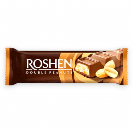 Bomboane - Baton de ciocolata ROSHEN cu bucati de arahide, 30g