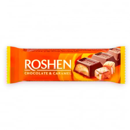 Dulciuri - Baton de ciocolata ROSHEN, cu crema de caramel 30g