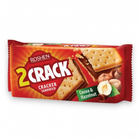 Biscuiti si Napolitane - Biscuiti 2 CRACK cu umplutură de alune și cacao 235 g