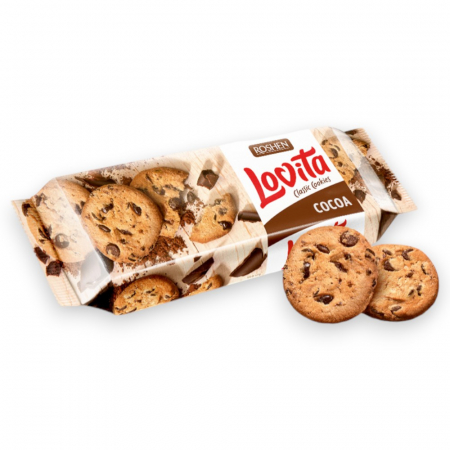 Biscuiti si Napolitane - Biscuiti LOVITA CLASSIC cu bucati de ciocolata, 150g