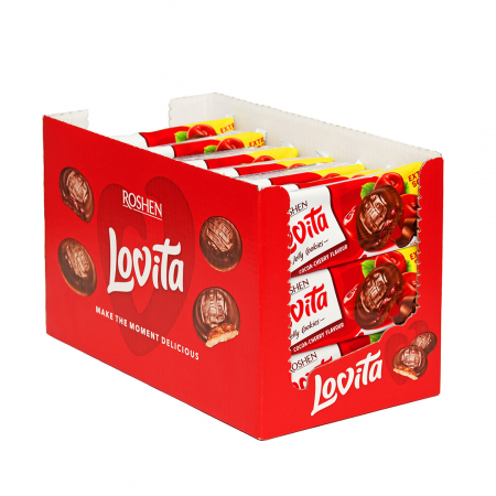Biscuiti LOVITA cu ciocolata si jeleu de cirese 135 gr Mica [2]