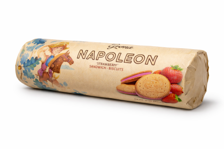 Biscuiti si Napolitane - Biscuiți sandwich Grona Napoleon cu cremă de căpșuni 240 gr