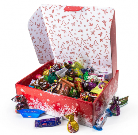 CUTIE CADOU CU BOMBOANE BUCURIA BOX - SARBATORI FERICITE! 1.7 KG [1]