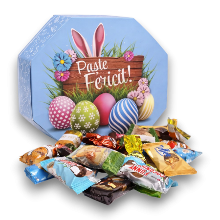 Cadouri de Paste - Cutie cadou de Paște cu 380 g dulciuri asortate
