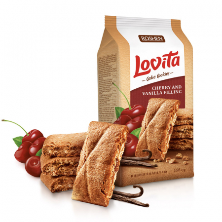 Biscuiti si Napolitane - Fursecuri LOVITA, vanilie si cirese 168g