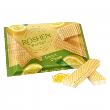 Biscuiti si Napolitane - Napolitane ROSHEN cu cremă de lamaie,72 gr Mica