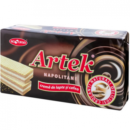 Biscuiti si Napolitane - Napolitate Artek Lapte si cafea 160 gr