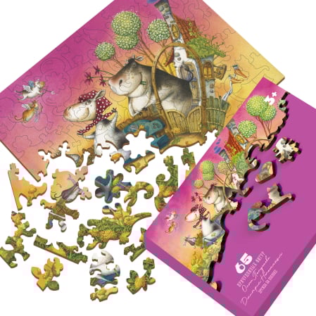 Puzzle din lemn Flying Cows, 65 piese [6]