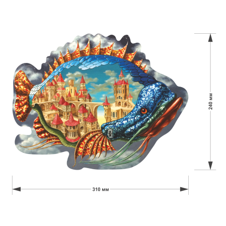 Puzzle din lemn Inhabited Fish, 130 piese [4]
