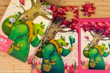Puzzle din lemn The green Bear, 80 piese [2]