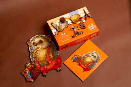 Puzzle din lemn Travelling Hedgehogs [3]