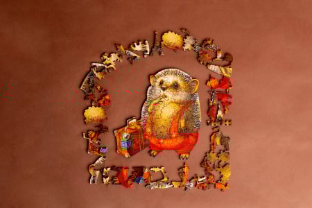 Puzzle din lemn Travelling Hedgehogs [2]