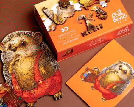 Puzzle din lemn Travelling Hedgehogs [5]