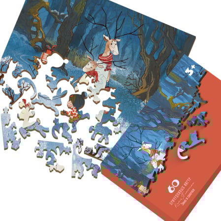 Puzzle din lemn Winter and Sledges, 60 piese [1]