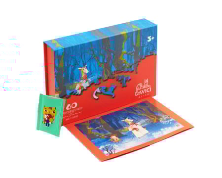 Altele - Puzzle din lemn Winter and Sledges, 60 piese