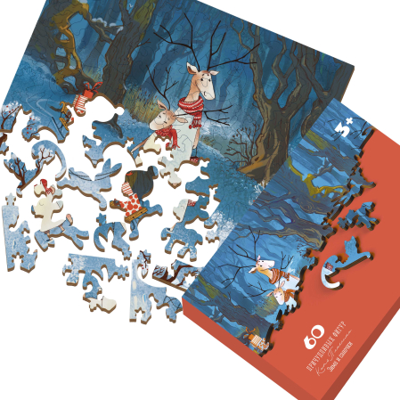 Puzzle din lemn Winter and Sledges, 60 piese [5]