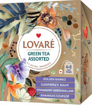 Bacanie - Set ceai: 4 arome x 8 pliculete: Green Tea Assorted