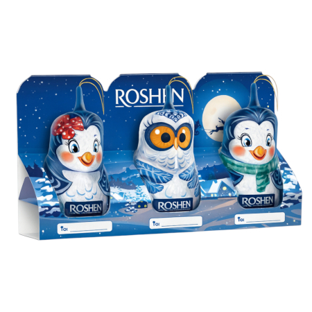 Cadouri de Craciun - Set figurine „Prietenii iernii” Roshen 3x20g (60g total)