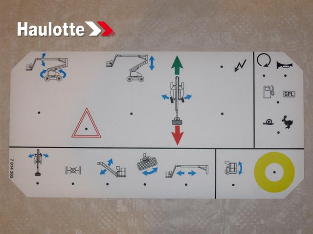 Autocolant pupitru comanda cusca nacela Haulotte 3078143050 [2]