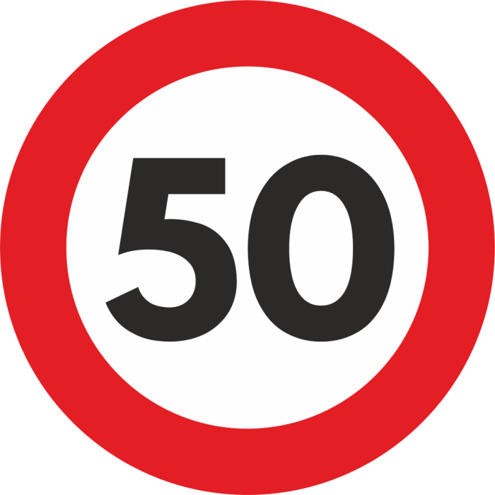 Autocolant Sticker "Limita Viteza" Reflectorizant - 50km/h [1]