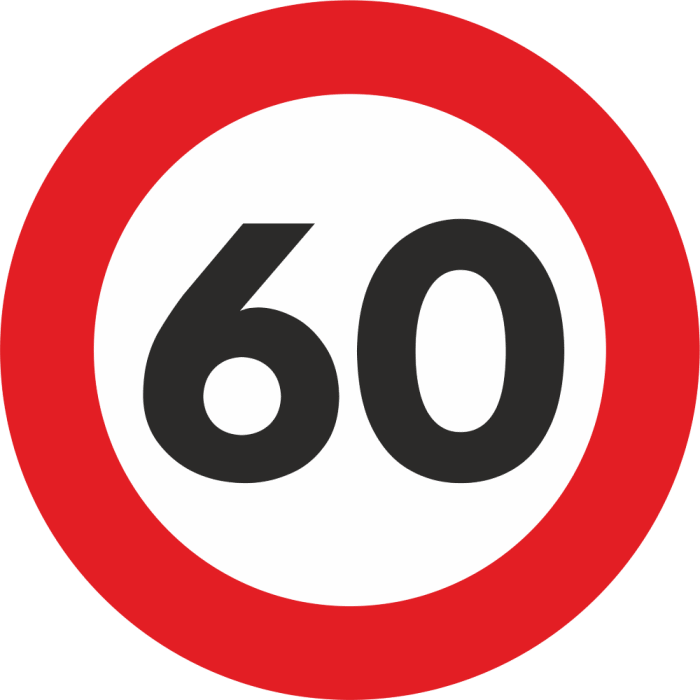 Autocolant Sticker "Limita Viteza" Reflectorizant - 60km/h [1]