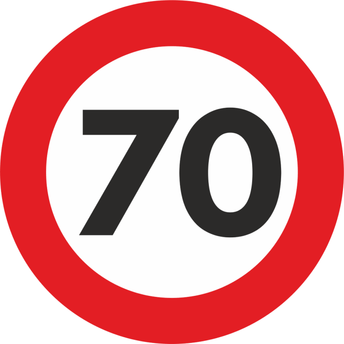 Autocolant Sticker "Limita Viteza" Reflectorizant - 70km/h [1]