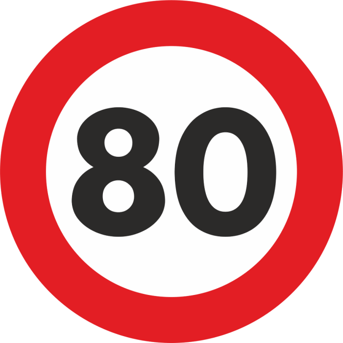 Autocolant Sticker "Limita Viteza" Reflectorizant - 80km/h [1]