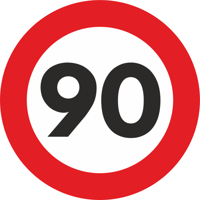 Autocolant Sticker "Limita Viteza" Reflectorizant - 90km/h [1]