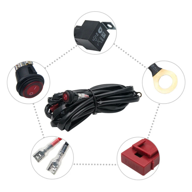 Cablaj cu intrerupator, releu si siguranta pentru montarea bare sau proiectoare cu LED [8]