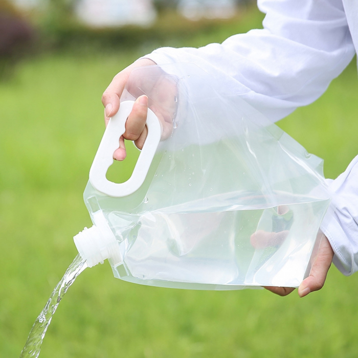 Canistra 10l reutilizabila, pliabila, etansa, transparenta, pentru apa potabila necesara in calatorii, camping, off-road, ATV [4]
