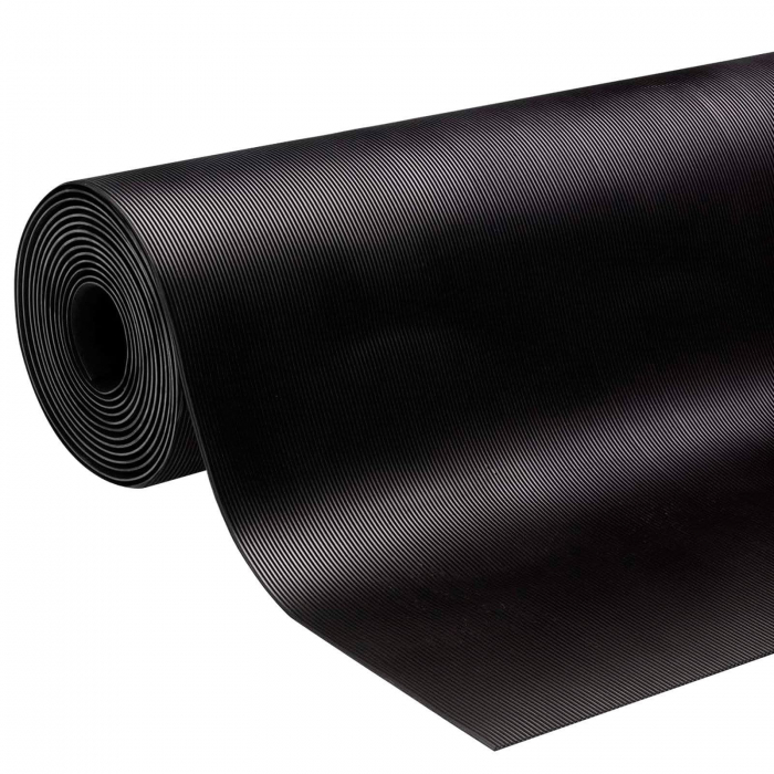 Covor Antiderapant din Cauciuc, Linoleum din Cauciuc pentru Protectie Podea Auto - model STRIURI FINE [1]