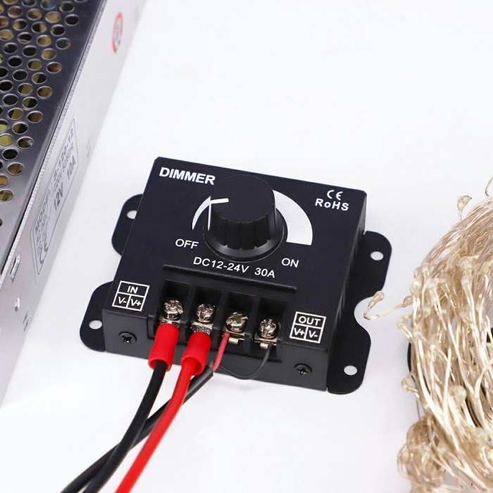 Dimmer LED cu reglaj manual, 12V - 24V, 360W - 720W, 30A [6]