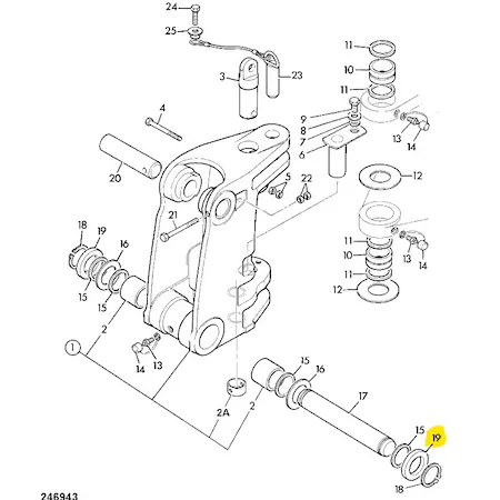 Distantier bolt prindere brat spate JCB 3CX 819/00145 [2]