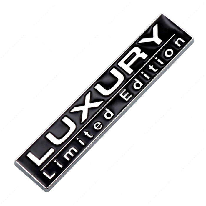 Emblema auto metalica LUXURY, reliefata 3D, dimensiune 7,5 x 1,5 cm [2]