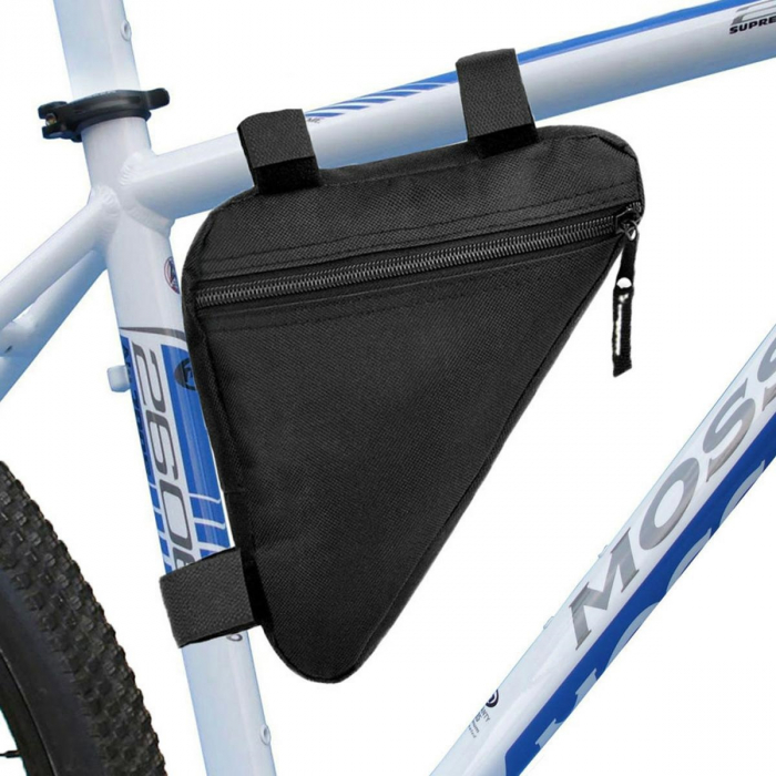 Geanta triunghiulara pentru cadru bicicleta, 25 x 19 x 18 cm, culoare neagra [1]