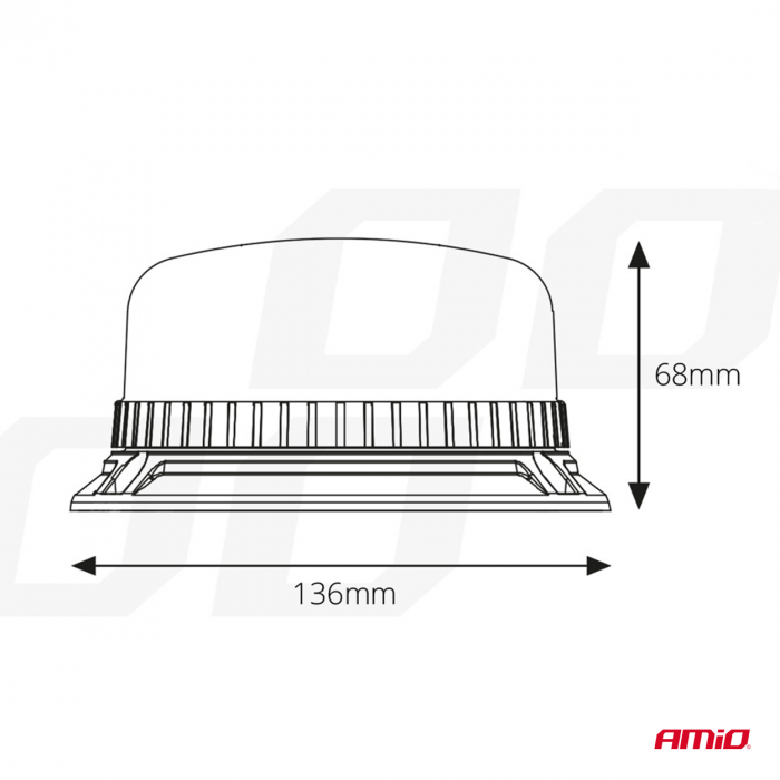 Girofar 12 24V 36 leduri W03B 3BOLT R65 R10 IP56 [3]