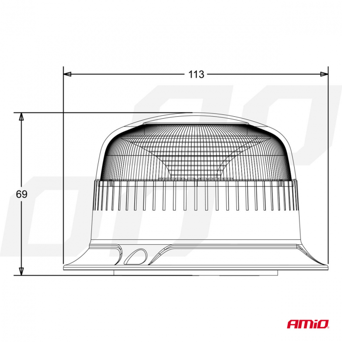 Girofar 18 leduri 12/24V W21 magnetic / 3 suruburi R65 R10 IP56 [3]