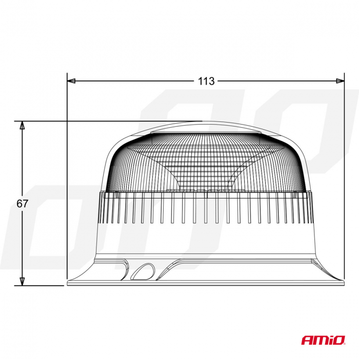 Girofar cu 18 leduri 12/24V -W213b, prindere pe 3 suruburi R65 R10 IP56 [4]