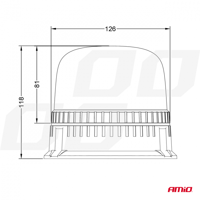 Girofar cu 24 leduri 12-24V W25b R65 R10 IP66 [3]