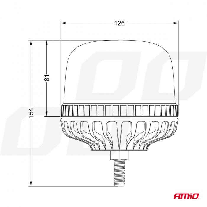 Girofar cu prindere pe tija 24LED 12/24V IP66 [3]