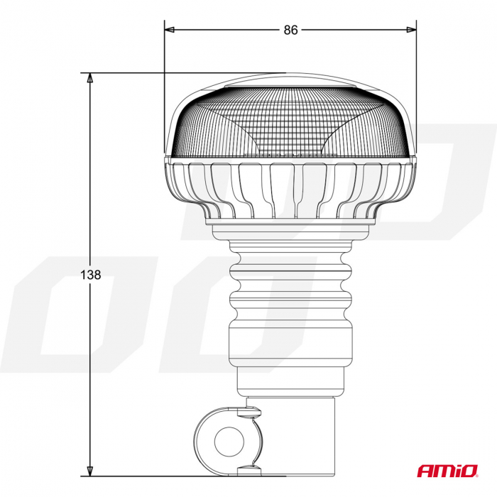 Girofar led pt tija flexibila W21pl Flex PIPE R65 R10 18LED 12/24V IP56 [2]