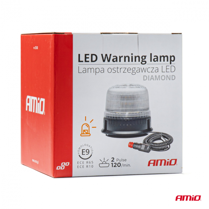 Girofar W25m Magnetic / 3 suruburi R65 R10 24LED 12/24V IP66 [2]
