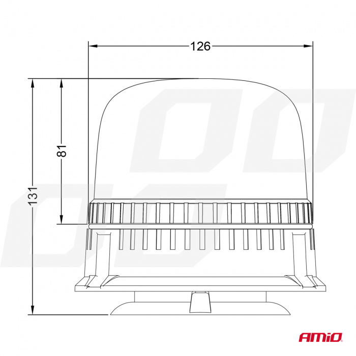 Girofar W25m Magnetic / 3 suruburi R65 R10 24LED 12/24V IP66 [3]
