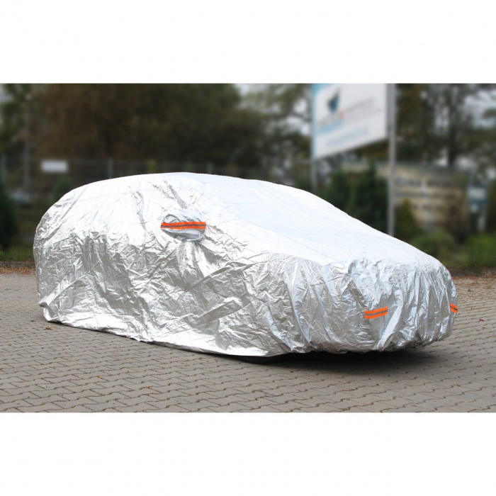 Husa auto argintie marime M 430 x 165 x 120cm Aveo, Punto, Fiesta, Corsa, Ibiza, Micro [4]