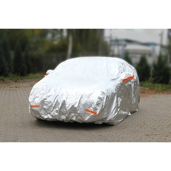 Husa auto argintie marime M 430 x 165 x 120cm Aveo, Punto, Fiesta, Corsa, Ibiza, Micro [5]
