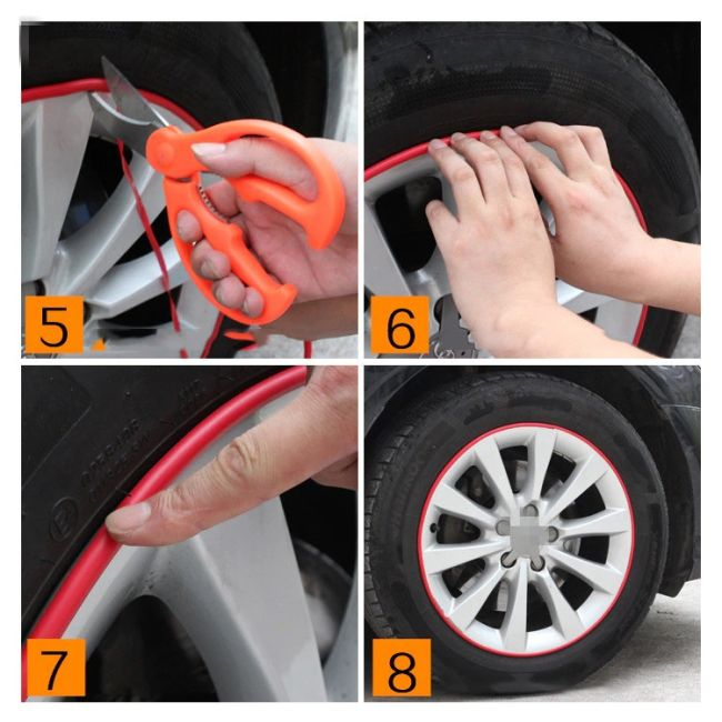 Inele de protectie si decor jante, adezive, din plastic flexibil - VIOLET [3]