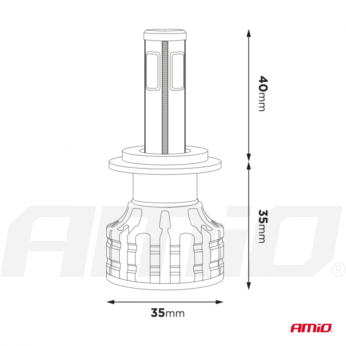 Instalatie LED COB 2Side AMiO, compatibil H4 [3]